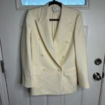 Reiss  white oversized wool double breasted blazer academia preppy old money sz 0 Photo 1
