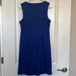 Eliza J  Royal Blue Sleeveless Shift Dress with Floral Lace Overlay Photo 2
