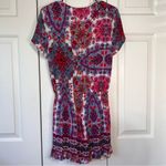 Altar'd State Altar’d State Pink Boho Festival Romper Floral V-Neck Tassel Drawstring, Small Photo 5