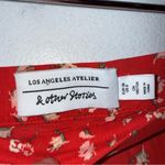 & Other Stories & Other Stories Red Floral Side Slit Midi Skirt Size 8 Photo 3
