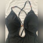 Shade & Shore NWT  Plunge High Leg One Piece Swimsuit Size Large Black Photo 3