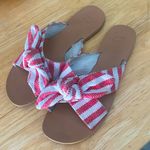 A New Day Red and White Bow Sandals Photo 2