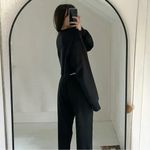 Champion Reverse Weave Cropped Cut Off Crewneck Sweatshirt Black Size S Photo 3