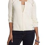 Chico's Chico’s womens XLarge 3 ivory white Lainey Lace zip up crew neck cardigan Photo 0