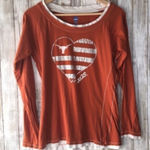 NCAA  Texas Longhorns Heart Long Sleeve Photo 0