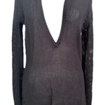 Jones New York  Black Knit V-Neck Long Sleeve Sweater Size Medium Photo 0