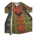Aryeh Green Multicolor Baroque Print Bell Sleeve Tunic Dress Size L Photo 9