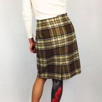 Vintage Plaid Pencil Skirt in Brown | Size 4 Photo 11