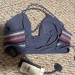NWT l Dolce Vita Gray Embroidery Pom Pom Bikini Top Swimsuit Photo 5
