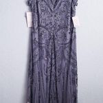 Pisaro Nights Smoke Gray Beaded Mesh Dress Size 14 Photo 9