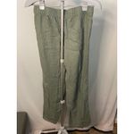 Gap  Women's Linen Blend Olive Green Drawstring Wide Leg Casual Pants Size‎ S Photo 4