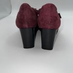 Bandolino  Burgundy Suede Square Toe Ankle Booties Buckle Womens 6.5M Western Photo 6