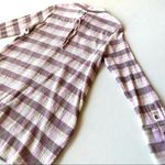 Soft Surroundings Gauze Button Down Checked Blouse Photo 8