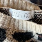 Planet Gold Sweater  Leopard Print Brown Crewneck Womens Small Photo 8