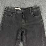 Pilcro and The Letterpress Jeans Womens 32x26.5 Black High Rise Flare Fray Hem Photo 4