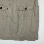 Cynthia Rowley 100% Linen Cargo Skirt Ss 8 Taupe Tan Pockets Photo 11