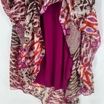 Rabbit Rabbit Rabbit Geometric Chiffon Asymmetrical Handkerchief Hem Midi Dress Pink Size 14 Photo 8