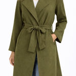 Sophie Rue Classic Lightweight Belted Lightweight Olive Green Trench Coat~XL Photo 0