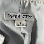 Pendleton  Petite SZ 8P Peplum Blazer Jacket Button Up Long Sleeve Lt Gray Womens Photo 6