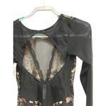 Auden Bodysuit Lingerie Women's M Black/Pink Floral Lace Feminine Sexy Romantic Black Size M Photo 12