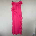 House Of CB HOUSE OF CB 'Sarina' Fuchsia Ruffle Maxi Dress NWOT size L Photo 6
