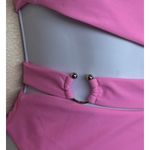 Lovewave Pink Strapless One Piece Swimsuit SMALL Cutout Monokini Cheeky $128 NEW Photo 8