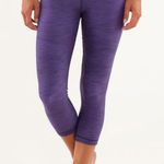 Lululemon  Leggings Womens 6 Purple Dense Slub Denim Wunder Under Crop‎ Photo 0
