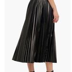 Endless Rose Faux Leather Pleated Midi Skirt in Black Photo 0