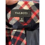 Talbots Women’s Plaid SKIRT Sz 14 Wool Blend Red Office Academia Career Side Zip Photo 2