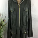 Chico's Chico’s Army Green Zip Up Zappa Long Sleeve Utility Jacket XL Photo 1