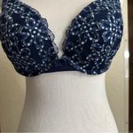 Aerie  Brooke‎ Bra 36D Floral Lace Scallop Trim Blue Bra Photo 2