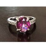 Amethyst New Oval Sterling Silver Ring Size 7 Photo 1