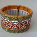 Nwot Roxanne assoulin Geometric Stretch Bracelet set of three Orange Photo 6