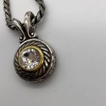 Brighton TWO TONED CIRCLE WHITE CRYSTAL NECKLACE Photo 4