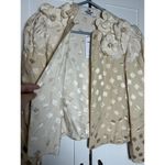 Vintage‎ Women’s Open Front Floral Satin Blazer Cream Ivory Size Small 4 Photo 4