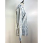 ZARA Denim Shirt Distressed Light Wash Blue Button Up Long Sleeves Photo 4