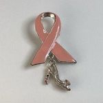 Breast Cancer Pink Ribbon & High Heel Charm Pin Photo 0