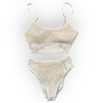 Robin Piccone PUA Crochet Cami Top and High Waist Bikini Bottoms Size Large Photo 2