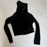 Victoria's Secret PINK Y2K   Cropped Velour Zip Hoodie Gray Small Rhinestone Logo Photo 5