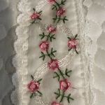 Vintage JC Penney Quilted Robe Lace Trim Floral Cottage Core Feminine White Sz M Size M Photo 7