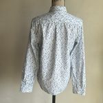 Porter & Ash Floral Button Down White Blue Top Sz Small Photo 5