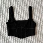 Olivaceous FREE SHIPPING<33 Black Cropped Corset Top With Faux-Boning Stitching Photo 0