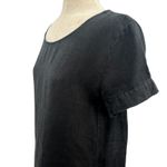 James Perse  Dress Short Sleeve Shift T-Shirt Linen Black Size 2 Medium Photo 4