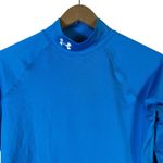 Under Armour ColdGear Fitted Mock Neck Top Womens M Blue Thermal Athleisure Photo 2