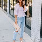 VICI JAEL SMOCKED PEPLUM CROP TOP - LILAC Photo 6