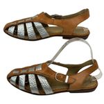 Latigo  Silver Leather Fisherman Sandals Sz 6.5‎ Buckle Strappy Boho Flat Coastal Photo 8