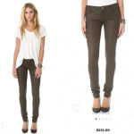 Habitual NWT  Alice Coated Skinny Jeans Mid Rise Color Hide Sz 26 Photo 1