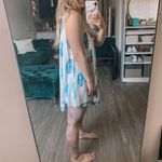 Nectar Clothing Boho Blue and White Cottagecore Leaf Tunic Dress Size XS Photo 1