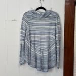Anthropologie Knitted & Knotted Striped Blue and White Cardigan Small Photo 3