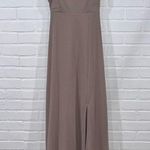 Birdy Grey  Benny Dress in Crepe Taupe Bow Back Gown Photo 4
